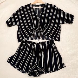 Cropped Top and Shorts Set